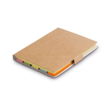 Libreta de cartón con notas y adhesivos para publicidad Sticky Basic color marrón
