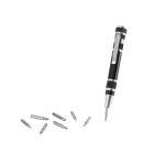 Mini destornillador de metal con 8 llaves Metalpen color negro