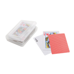 Juego de cartas promocional en caja de presentación color rojo
