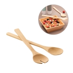 Set de 2 cubiertos para ensalada de bambú con logo grabado Bamboo varios colores