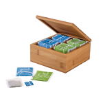Caja de bambú con 40 bolsitas de infusión Tea Party color madera