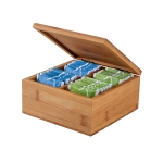 Caja de bambú con 40 bolsitas de infusión Tea Party color natural tercera vista