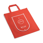 Bolsa plegable de non-woven con asas para el transporte 80 g/m2 color rojo imagen con logo 4