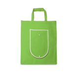 Bolsa plegable de non-woven con asas para el transporte 80 g/m2 color verde claro primera vista