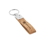 Elegante llavero personalizado de corcho con un toque de metal Cork color natural imagen con logo