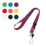 Lanyard de 2 cm de poliéster con mini lanyard y cierre Doubleclip Plus varios colores