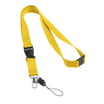 Lanyard de poliéster de 2 cm con cierre de seguridad Doubleclip Extra color amarillo