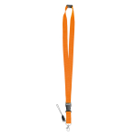 Lanyard de poliéster de 2 cm con cierre de seguridad Doubleclip Extra color naranja