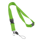 Lanyard de poliéster de 2 cm con cierre de seguridad Doubleclip Extra color verde manzana primera vista