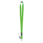 Lanyard de poliéster de 2 cm con cierre de seguridad Doubleclip Extra color verde manzana