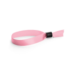 Pulsera para eventos de raso suave y brillante con cierre de seguridad color rosa
