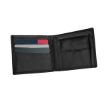 Cartera de piel para publicidad serigrafiada Monedero Allure color negro tercera vista
