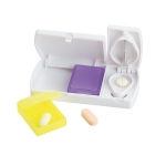 Pastillero con cortador y 2 compartimentos extraíbles Medlab color blanco tercera vista