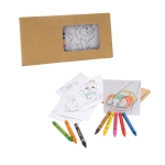 Caja con 8 lápices de cera y 8 cartones con dibujo Colortime varios colores
