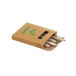 Pequeño set de 6 lápices de colores, sacapuntas y plantillas Playtime color natural imagen con logo