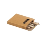 Pequeño set de 6 lápices de colores, sacapuntas y plantillas Playtime color natural en caja