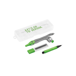 Estuche para geometría con compás, portaminas y minas College color verde claro imagen con logo 4