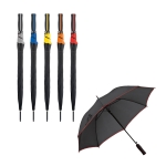 Elegante paraguas automático negro con reborde a color Ø104 Rainstorm varios colores