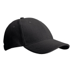 Gorra personalizado de algodón peinado con hebilla de metal Cottonclub color negro