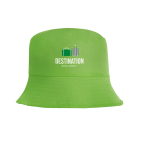 Gorro estilo Panamá de poliéster ideal para los días de calor color verde claro imagen con logo