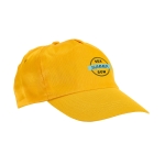 Gorra para publicidad barata de poliéster con velcro 160g/m2 Basic Style color amarillo imagen con logo