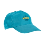 Gorra para publicidad barata de poliéster con velcro 160g/m2 Basic Style color azul claro imagen con logo