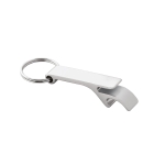 Llavero abridor personalizado barato de aluminio en color Aluhandle color plateado mate
