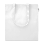 Bolsa reciclada con asas largas para la compra de RPET Convert color blanco