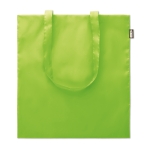 Bolsa reciclada con asas largas para la compra de RPET Convert color verde lima