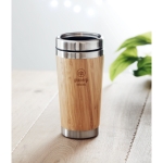 Tazas térmicas personalizadas de acero y bambú 400ml Bamboo color madera tercera vista bodegón 2