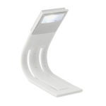 Luz de lectura flexible impresa con el logo de empresa Booklight color blanco