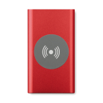 Cargador inalámbrico y powerbank de 4.000 mAh Powercard Chargepad color rojo tercera vista
