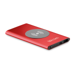 Cargador inalámbrico y powerbank de 4.000 mAh Powercard Chargepad color rojo vista principal