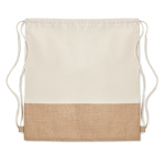 Mochila personalizada de algodón 160 g/m2 y yute Natural color beige segunda vista