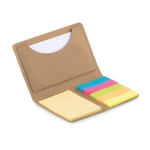 Tarjetero con bloc de notas y adhesivos en 5 colores distintos Pocket color beige