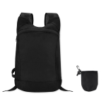 Mochila deportiva plegable de poliéster con funda MiniMax color negro