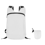 Mochila deportiva plegable de poliéster con funda MiniMax color blanco
