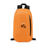 Mochilas personalizadas baratas de poliéster Slim color naranja vista principal