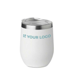 Vasos térmicos personalizados de acero inoxidable 300ml Cuisine color blanco vista de impresión