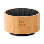 Destacado altavoz con Bluetooth personalizado de bambú Bamboo color negro segunda vista principal