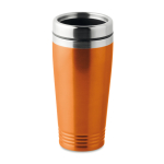 Taza de viaje personalizada de acero en color brillante 400ml Alu Color color naranja