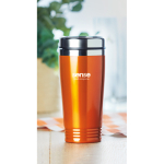 Taza de viaje personalizada de acero en color brillante 400ml Alu Color color naranja vista bodegón principal
