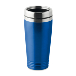 Taza de viaje personalizada de acero en color brillante 400ml Alu Color color azul real