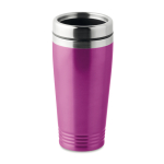 Taza de viaje personalizada de acero en color brillante 400ml Alu Color color fucsia