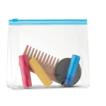 Neceseres publicitarios baratos de PVC transparente CabinCrew color azul transparente segunda vista