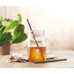 Set de 2 pajitas reutilizables de bambú con limpiador Bamboo color beige vista bodegón principal