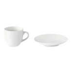 Taza de café espresso con plato de porcelana 80ml Lungo color blanco segunda vista