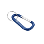 Llaveros personalizados baratos en aluminio estilo mosquetón Aluclip color azul imagen con logo