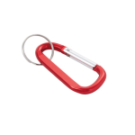 Llaveros personalizados baratos en aluminio estilo mosquetón Aluclip color rojo