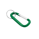 Llaveros personalizados baratos en aluminio estilo mosquetón Aluclip color verde
